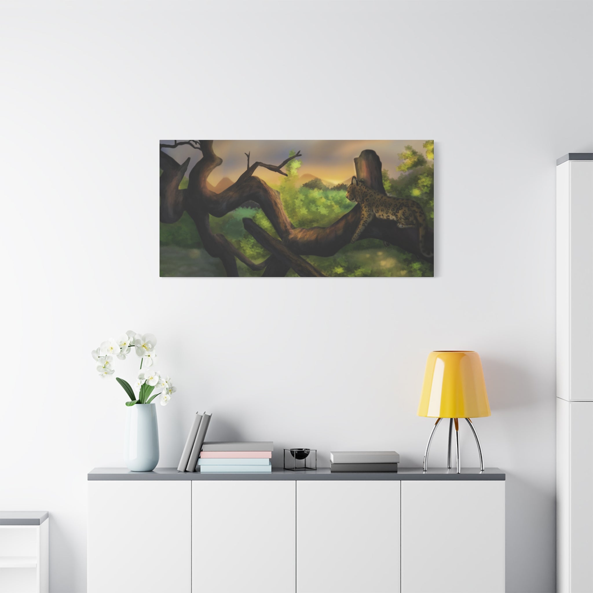 Leopard Landscape Matte Canvas, Stretched, 1.25"