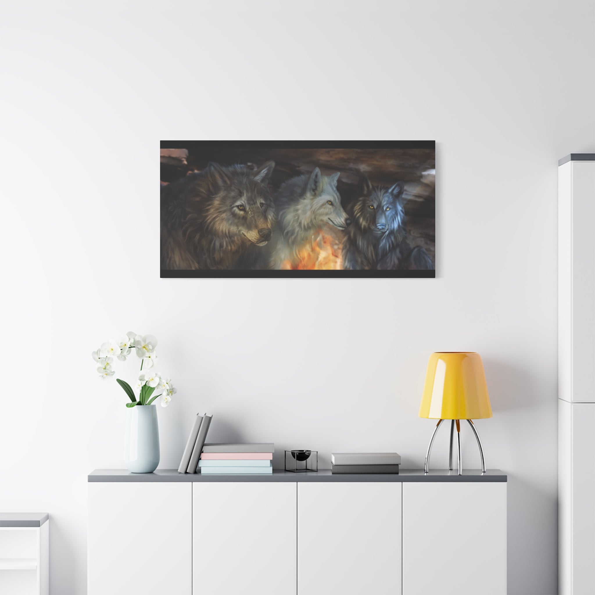 Fire Wolves Matte Canvas, Stretched, 1.25"