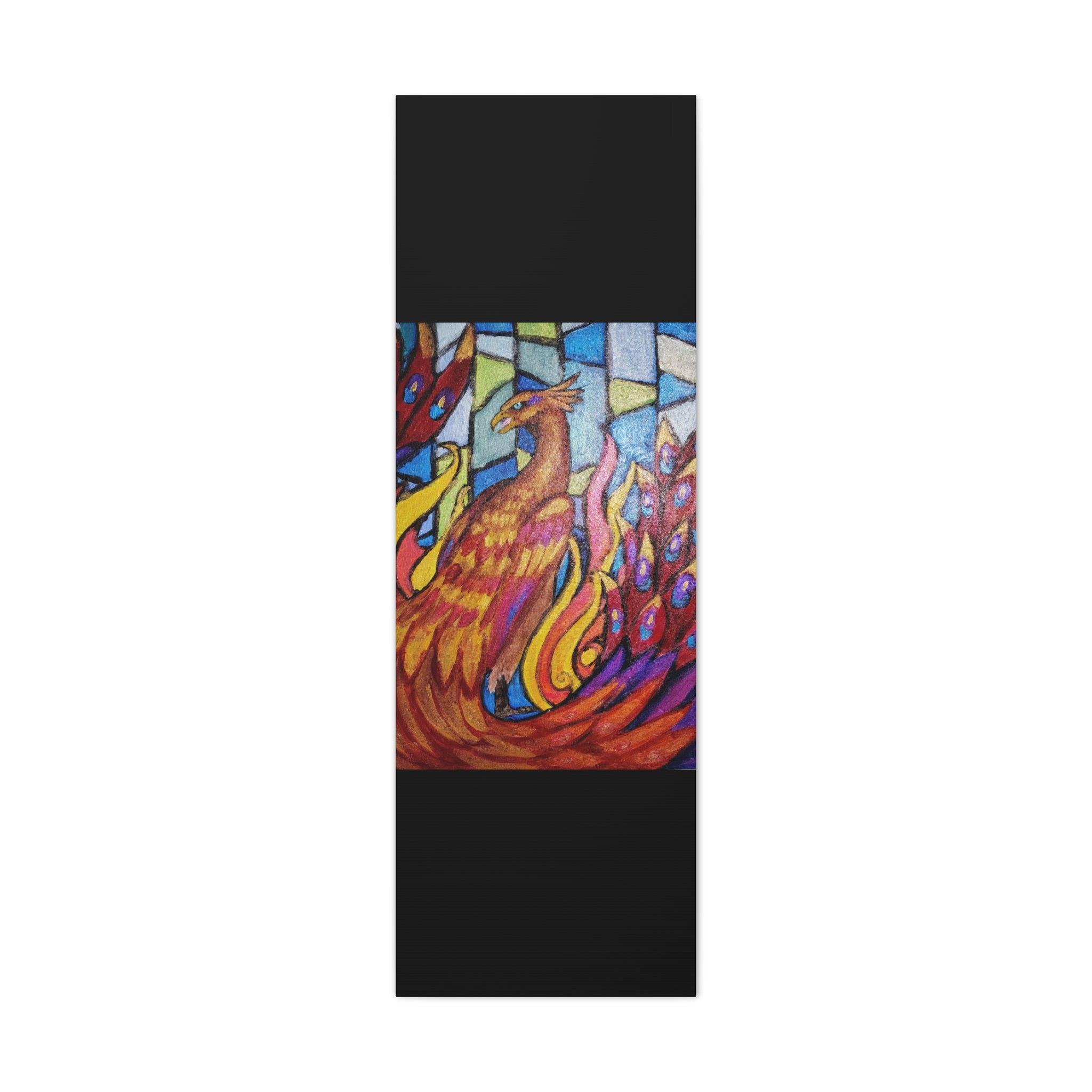 STAINED GLASS PHOENIX Stretched, 1.25"
