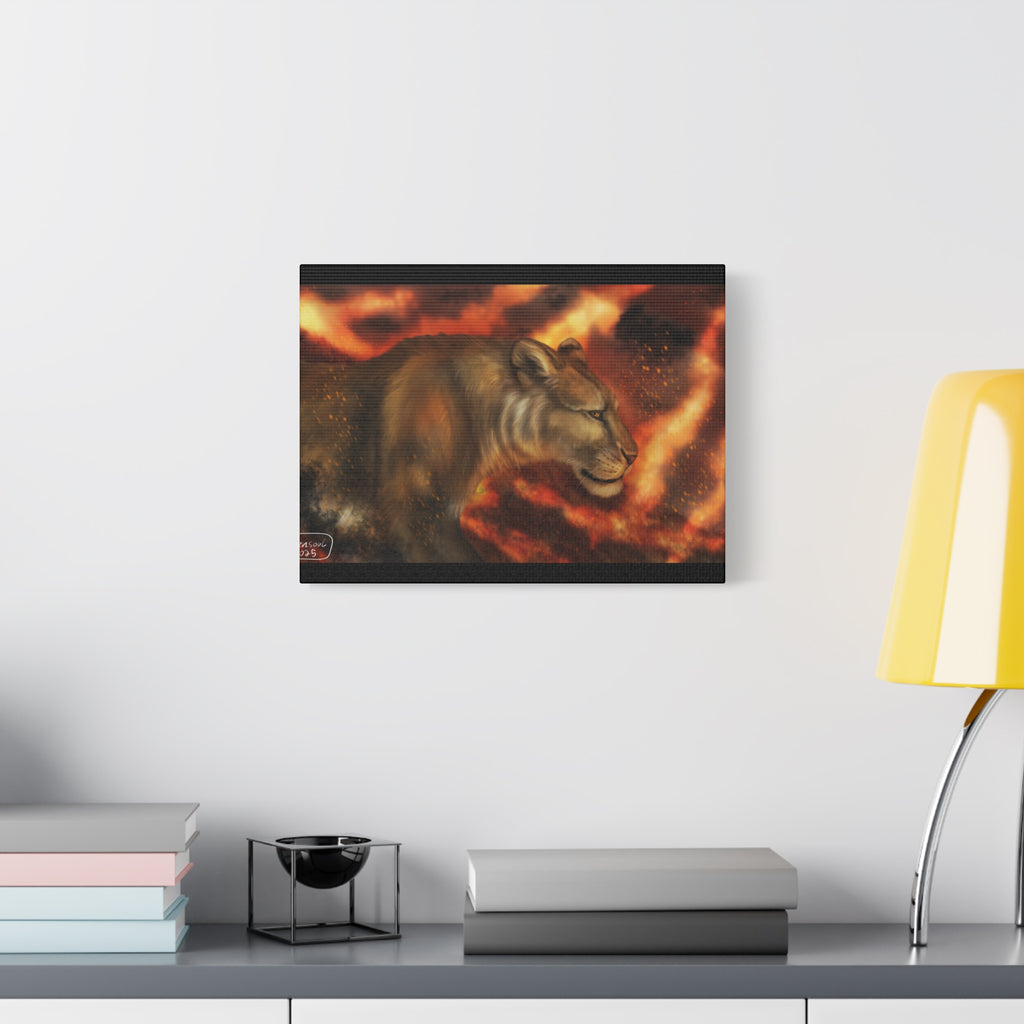Fire lion Canvas, Stretched, 1.25"